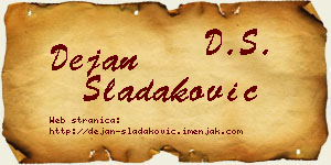 Dejan Sladaković vizit kartica